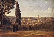 Corot Camille Florence Since the Gardens of Boboli oil on canvas